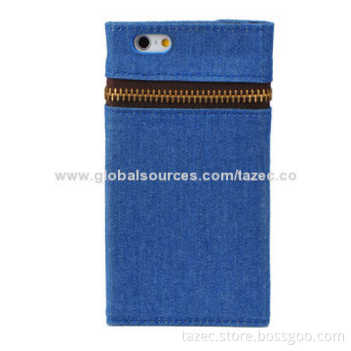Mobile Phone Cases for iPhone 6, Made of Fabric Material, Book Style, Various Models Available